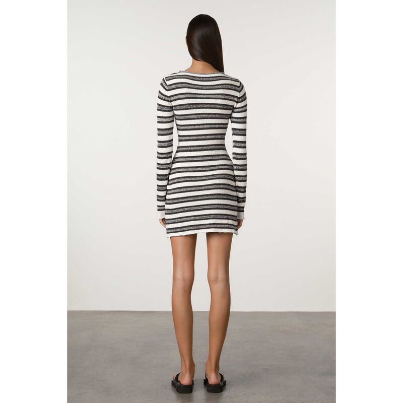 Zulu & Zephyr Marle Stripe Textured Knit Mini Dress image number 1